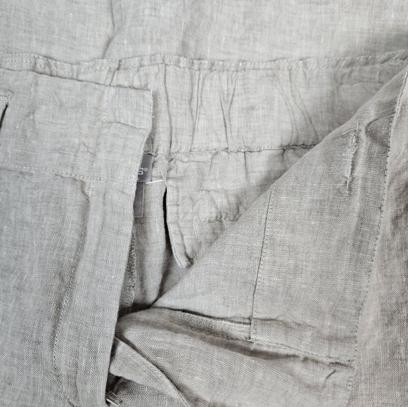 Chico's Khaki Linen High Rise Casual Wide Leg Pants Size 12 Women's T45 - Picture 3 of 9